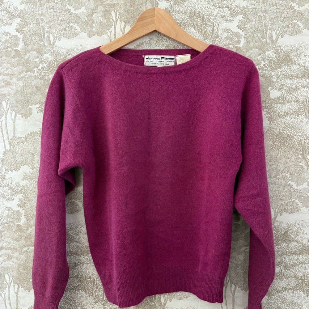 JEANNE PIERRE Raspberry Crewneck Sweater